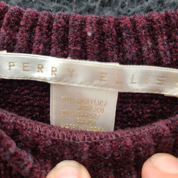 Perry Ellis Womens Sweater Purple Size Large Acrylic Blend Pullover Long Sleeve - Picture 6 of 16